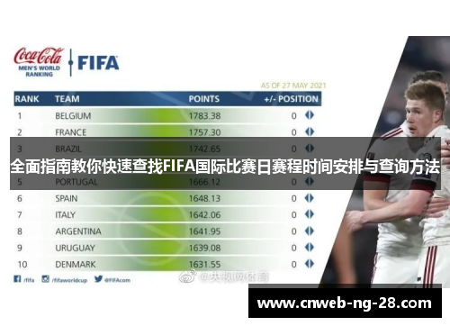 全面指南教你快速查找FIFA国际比赛日赛程时间安排与查询方法